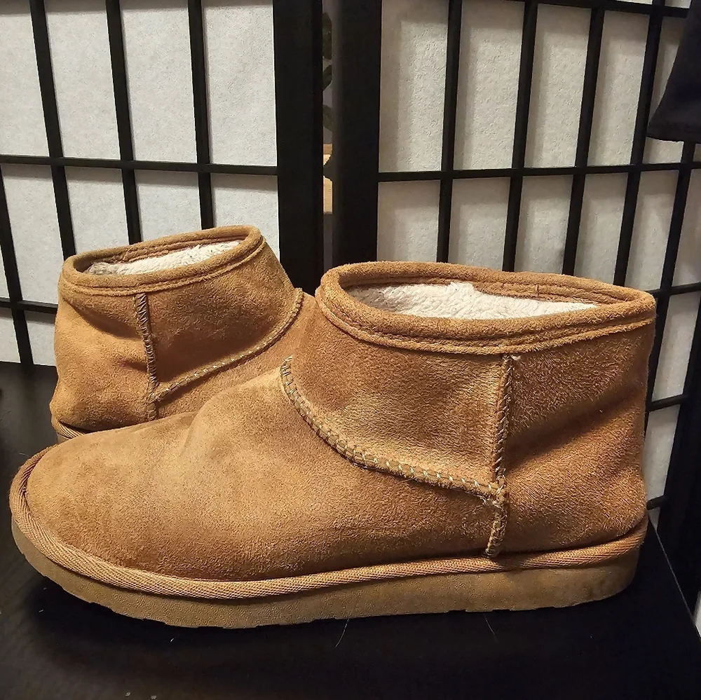 Arizona Jean Co. Memory Foam Suede‎ Tan Brown Cozy Winter Ankle Boots